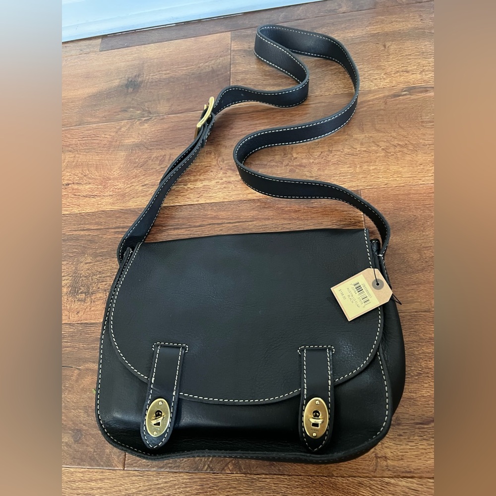 Fossil Black Leather Crossbody Bag